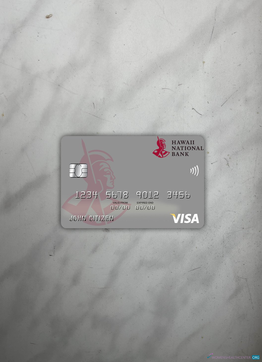 Download Hawaii, Hawaii Natioanal Bank visa debit card photolook front Photoshop template